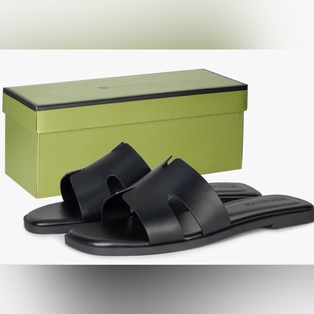 Stratuxx Kaze Women's Open Toe Flat Dress Slide Sandals - Picture 5 of 8